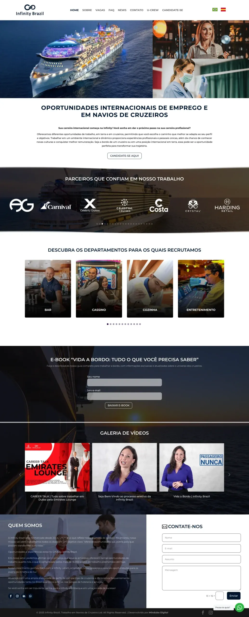 Site de Infinity Brazil criado pela Minduba Digital
